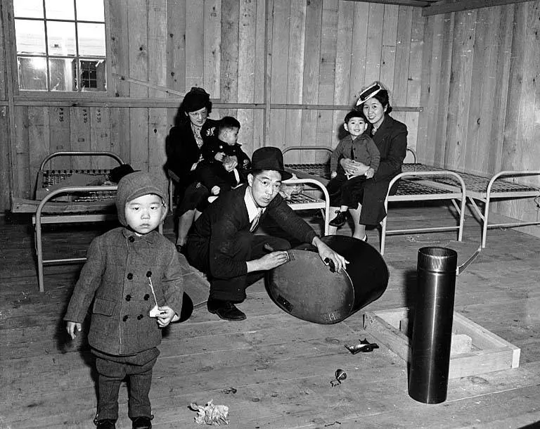 Family in the Puyallup Assembly Center Barracks